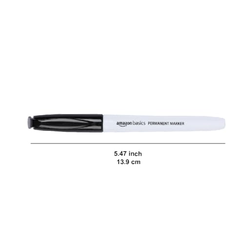 Amazon Basics Fine Tip Permanent Markers Black 12 Pack - Writing & Drawing