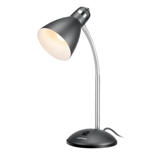 LEPOWER Sandy Black Metal Desk Lamp, Adjustable Goose Neck Reading Light