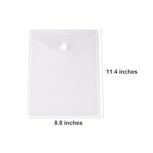 8.5 x 11 Vertical Clear Letter Sized Plastic Envelopes Document File Storage Holder 40 Pack Hook Loop Closure