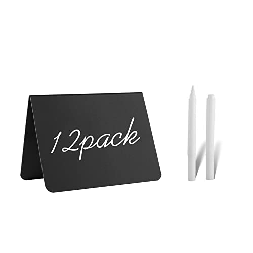12 Pack 4"x3"Mini Chalkboard Signs for Chalk Sign for Food - Party - Buffet - Table Sign Chalkboard - Wedding - Bakery - Small