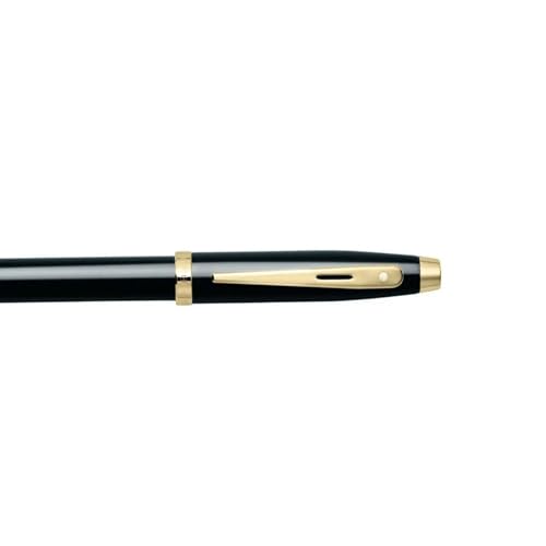 Sheaffer 100 Glossy Black Lacquer Ballpoint Pen with Gold Tone Appointments