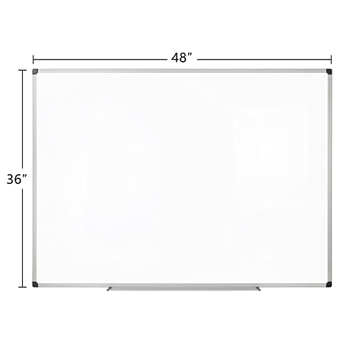 Realspace Magnetic Dry-Erase Whiteboard 36x48 Inches Silver Frame