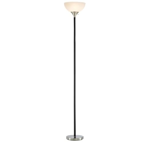 LYTIO Floor Lamps for Living Room, 71-Inch, 150W Incandescent Shade Cup for Warm Light, 3-Way Rotary Switch for Ease of Use, Satin Nickel Base
