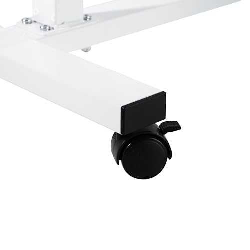 Seville Classics airLIFT Mobile Laptop Table White 24" Overbed Desk