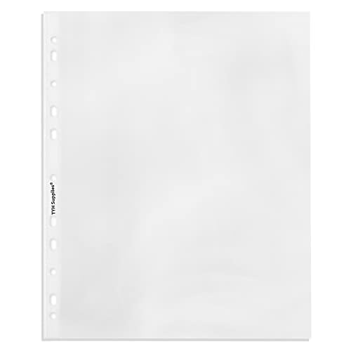 TYH Supplies 1000 Pack Clear Sheet Protectors for 3 Ring Binder | 8.5 x 11 Inch | Glossy Standard 11 Hole Plastic Page Protectors for Home, Office, and School | Top Loader Plastic Sleeves
