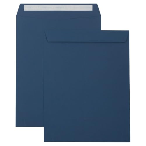 LUXPaper Navy Blue 10x13 Open End Envelopes Pack of 50 | Peel & Press, 80lb Text