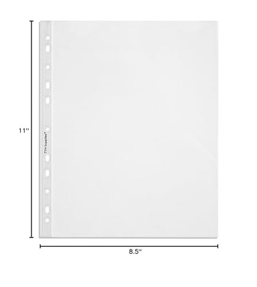 TYH Supplies 1000 Pack Heavy Duty Clear Sheet Protectors for 3 Ring Binder | 8.5 x 11 Inch | Non Glare 11 Hole Plastic Page Protectors for Home, Office, and School | Top Loader Plastic Sleeves