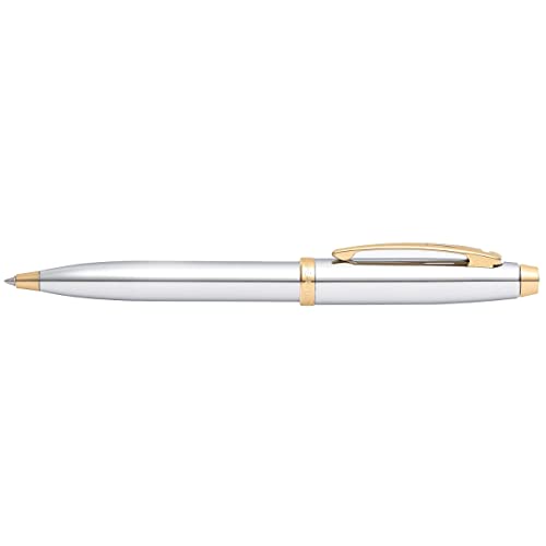 Sheaffer 100 Chrome Ballpoint Pen with Gold Tone Trim