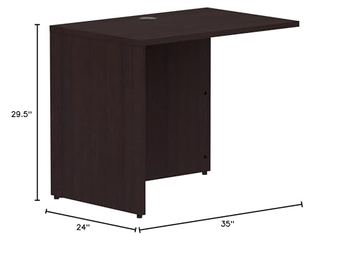 Lorell Espresso Laminate Desk Return - 1" Thick, Left/Right Configurable