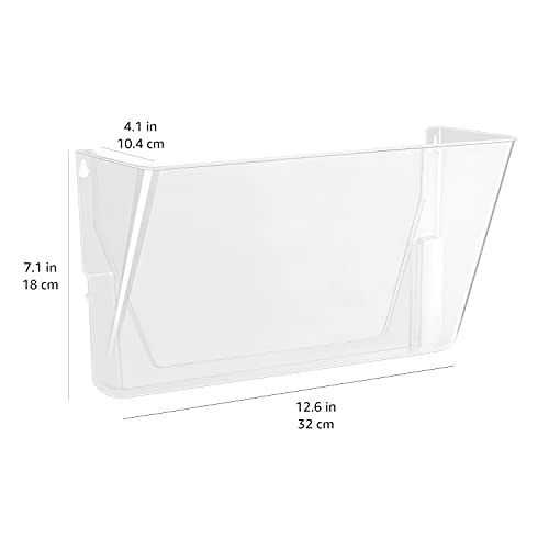 Amazon Basics Clear Wall File Organizer - 1-Pocket Letter Size, Space Saving