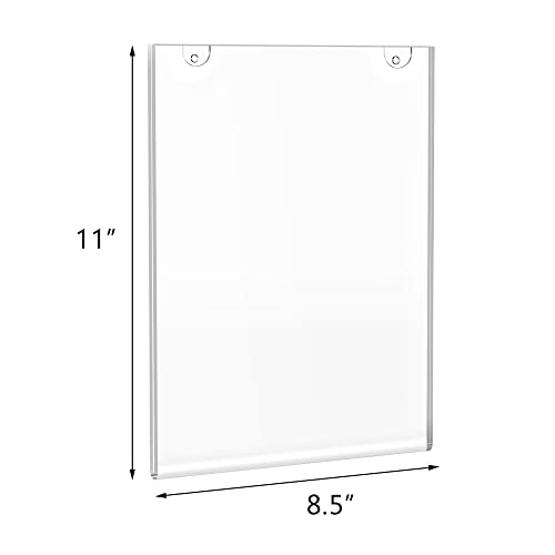 Relx Acrylic Sign Holder 8.5 x 11, Acrylic Display Stand with Screws and 3M Tape, Wall Mount Clear Frames Plastic Sign Holder for Store, Restaurant (12 Pack)