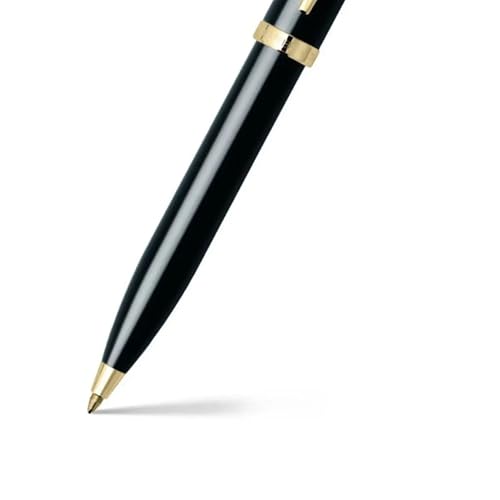 Sheaffer 100 Glossy Black Lacquer Ballpoint Pen with Gold Tone Appointments