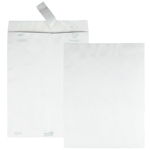 Quality Park Survivor Shipping Envelopes, 10" x 13", Made with Strong, Lightweight DuPont Tyvek Material, Flap-Stik Peel and Seal Closure, 50/Box (QUAR1582)