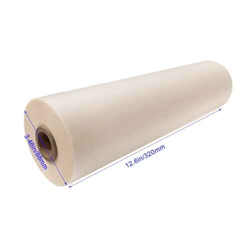 INTBUYING 12.5 in x 656 ft Matte Thermal Laminating Film BOPP Laminating Film Hot Roll Laminating Film, 1" Poly-in Core, 1 mil (28 mic) Thickness, Laminating Sheet Roll for Paper and Photo Laminating