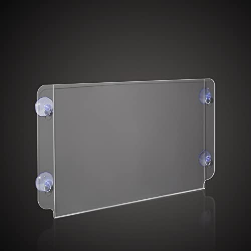 CiaoHER Acrylic Window Sign Holder 17 x 11, Clear Acrylic Frames Glass Window Mount Advertising Signage Sign Holder with 4 Suction Cups for Mall, Office, Home, Restaurant, Landscape £¨2 Pack£©