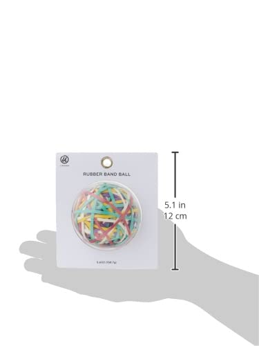 U Brands Assorted Rubber Bands Ball, 175 Count — Latex Free