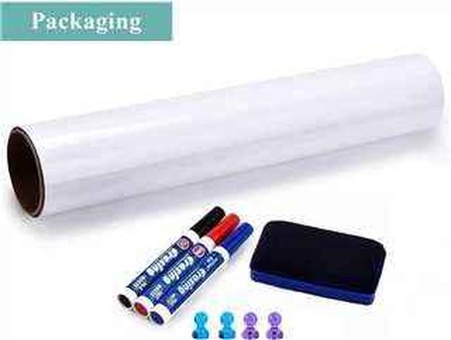 Warasee Magnetic Whiteboard Contact Paper, 36" x 48" Magnetic Self Adhesive Dry Erase White Board Wall Stickers, Stick on Whiteboard Roll, for School/Home/Office