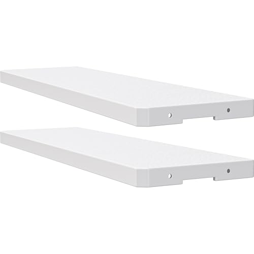 YITAHOME Resin Storage Shed Shelves for 35 Cuft Horizontal Storage Sheds, 47 in x 12.6 in Waterproof Rack with 8 Screws for 4x2.5 Ft Horizontal Garden Storage Accessories, Easy Assembly, 2PCS, Gray