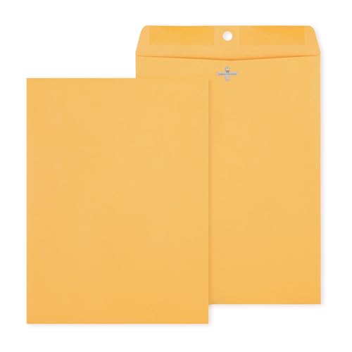 Staples 9x12 Kraft Clasp Envelopes Brown Manila 250 Pack - Secure Closure, Bulk Office Supplies