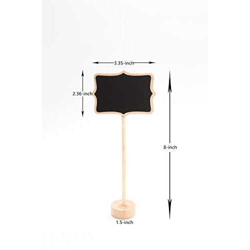 15 Pack Wood Mini Chalkboard Signs (Water-Based Chalk and Replacement Stickers Are Included) Small Rectangle Chalkboards Blackboard for Weddings, Message Board Signs and Special Event Decorations