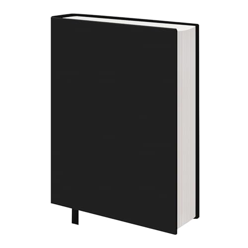 KICNIC Black Fabric Book Cover for Hardcover 6x9 Inch Adjustable Reusable