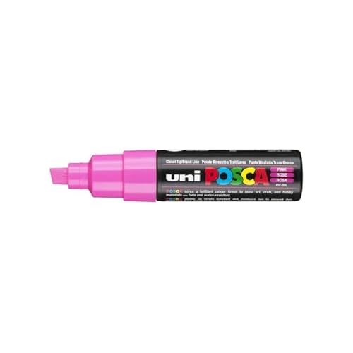 UNI POSCA PC-8K CHISEL TIP MARKER PEN- PINK (BOX OF 6)