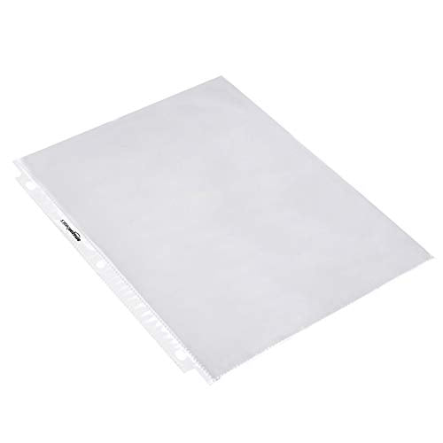 Amazon Basics Clear Sheet Protectors for 3 Ring Binders - 100 Pack, Letter Size, Acid-Free, Lightweight