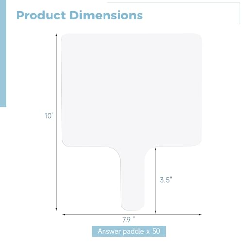 50 Pieces Dry Erase Answer Paddles, 8 x 10 Inch Handheld White Board, Double Sided Mini White Boards Dry Erase Signs uction Paddles