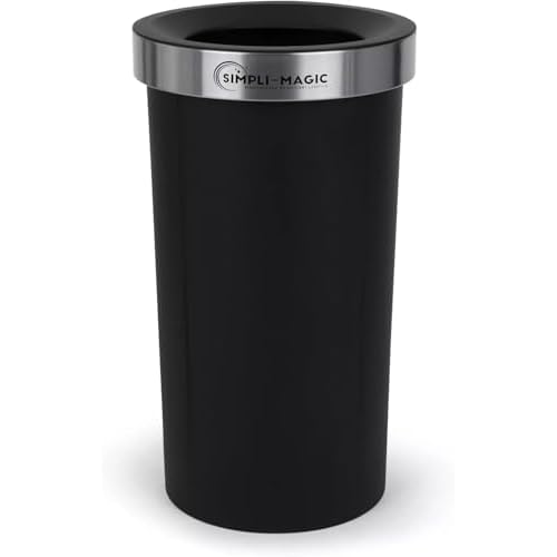 Simpli-Magic 50 Liter / 13.2 Gallon Soft-Close, Smudge Resistant Trash Can with Foot Pedal and Built in Filter- Stainless Steel, Sleek Finish