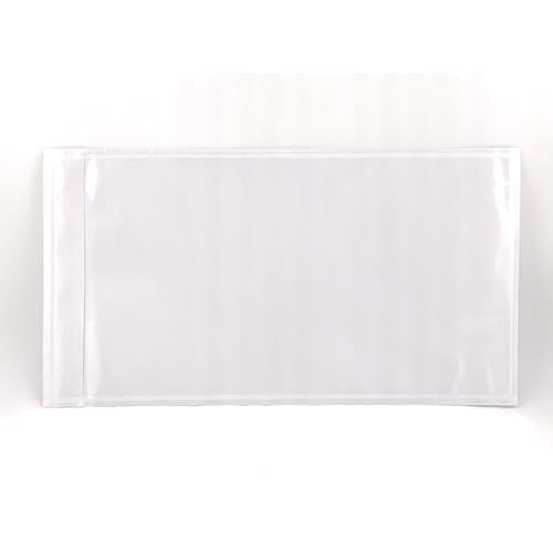 Packing List Enclosed Envelopes ? 6.5" x 10" Short Side Opening ? Self-Adhesive Poly Sleeves ? Clear & Printed Options ? Multiple Pack Sizes (No Print - Clear, 500)