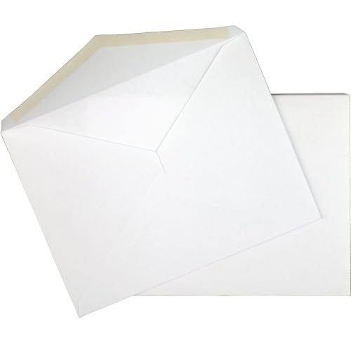 Mead A2 Invitation Envelopes Pack of 100, 4-3/8 x 5-3/4, Gummed Closure, White Woven