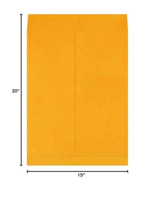 Ship Now Supply SNEN1082 Jumbo Envelopes, 15" x 20", 15" Width, 20" Length, Kraft (Pack of 100)