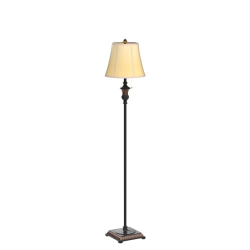 Brightech Sophia LED Floor Lamp, Tall Mid-Century Modern Lamp with Bell Shape Fabric Shade, Great for Bedroom & Living Room Decor - Bronze