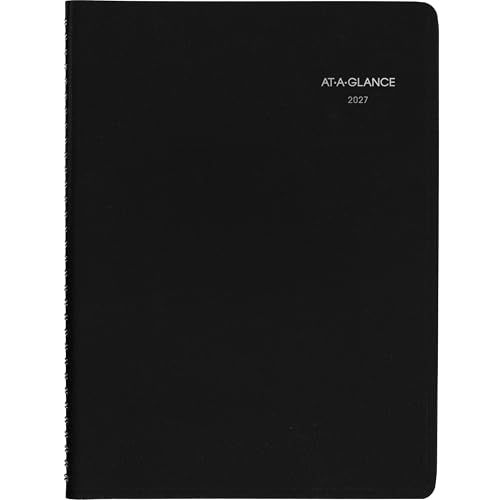 AT-A-GLANCE 2027 Weekly Appointment Planner Black 8x11, Quarter-Hourly Schedule