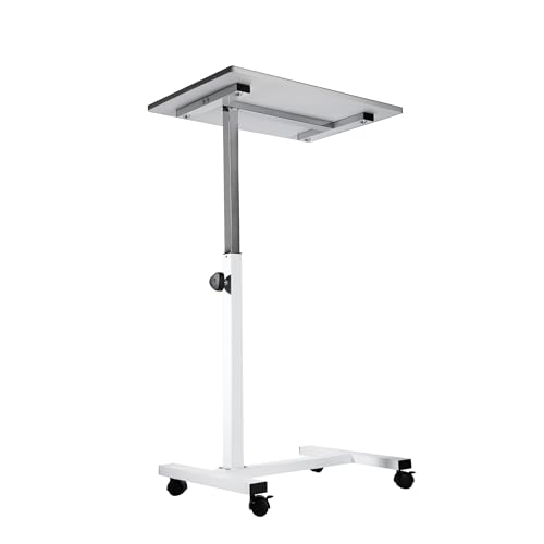 Seville Classics airLIFT Mobile Laptop Table White 24" Overbed Desk