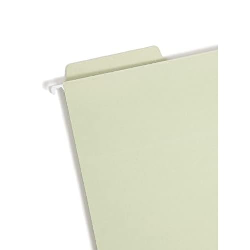 Smead FasTab Hanging Box Bottom File Folder, 2¡± Expansion, 1/3-Cut Built-in Tab, Letter Size, Moss, 20 per Box (64201)
