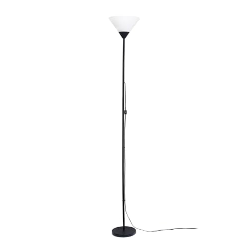 Simple Designs LF1052-BLK 70" Contemporary Classic Metal Uplight Floor Lamp, for Ambient Lighting, Living Room, Bedroom, Black