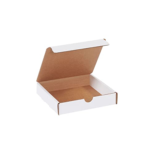 BOX USA Small Shipping Boxes 6"L x 6"W x 1.25"H, 50-Pack | Cardboard Box Crush-Proof Carton for Mailing, Storing, Package, Gifts, Crafts, Business or Home, White