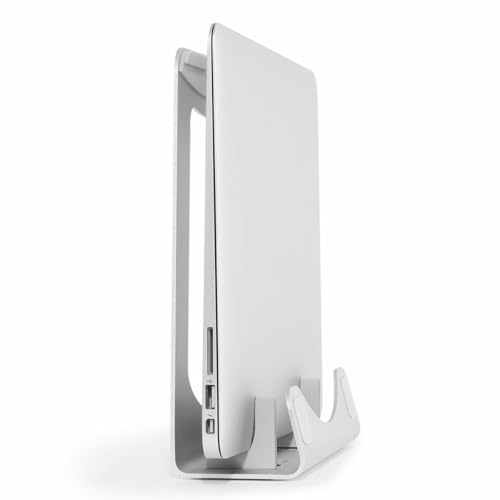 Laptop Stand - 2-in-1 Laptop Riser Stand or Vertical Stand - Ideal for Ultrabooks & MacBook Pro/Air - Ergonomic Angled Notebook Holder for Office Desk - Silver, Aluminum
