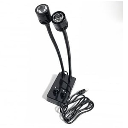 FUZIDDN Spotlight Microscope Light Source, USB Desk Mini LED Dual Gooseneck Lights Illuminator for Stereo Microscope Camera Industrial Video Zoom C Mount Lens for Repair Soldering PCB Lab