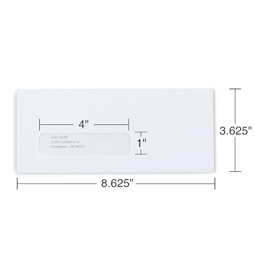 Staples 918179 Left Window Security-Tint Gummed Check-Size #8-5/8 Envelopes 500/Box