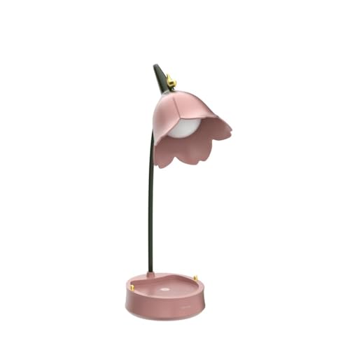 Pink Cordless LED Desk Lamp with Adjustable Gooseneck & Touch Dimming for Kids & Dorm