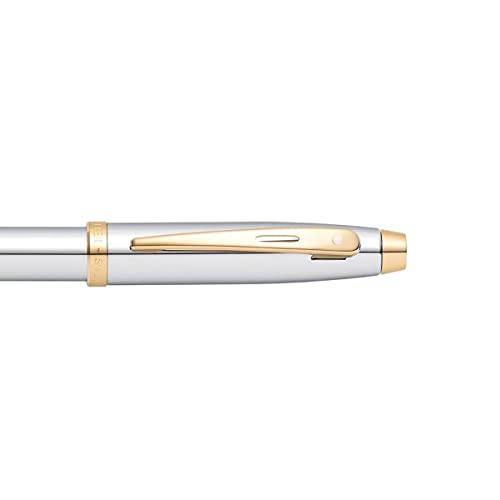 Sheaffer 100 Chrome Ballpoint Pen with Gold Tone Trim
