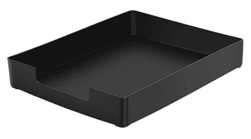 RHONZHAO Letter-Size Black Desk Drawer Organizer for A4 Paper, Stackable Office Tray