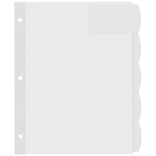 Avery Big Tab Printable Large White Label Dividers, 5-Tab with Easy Peel Labels, Dividers for 3 Ring Binders, 20 Sets (14440)