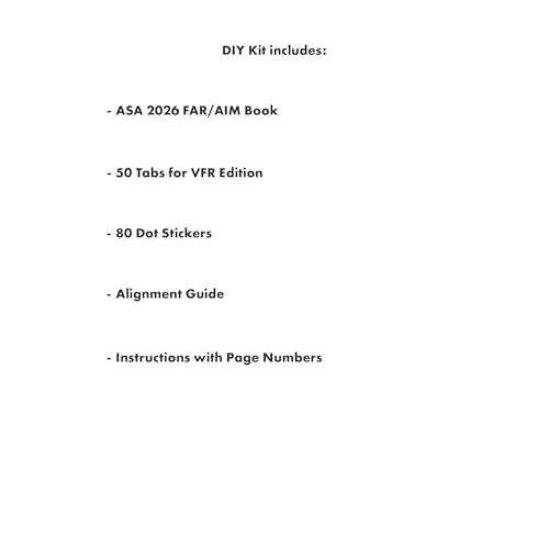 DIY Kit 2026 ASA FAR/AIM Book + 50 Tabs for Private Pilot License - VFR Kit