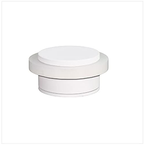 EVI Herrajes | White Door Stop | Modern Design | H:0.82¡° - W:1.37¡± | Adhesive or Screw Installation Included | Natural Silicone Protection | Floor Door Stop