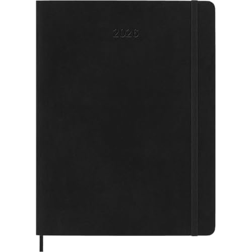Moleskine Classic 12 Month 2026 Monthly Planner, Soft Cover, XL (7.5" x 9.75"), Black, 128 pages