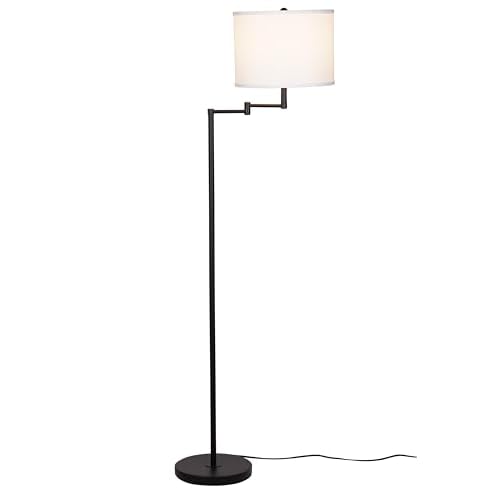 Catalina Lighting 24289-000 Modern Floor Lamp with Caged Shade for Office, Living Room, Dorm or Bedroom, Smart Home Compatible, Bulb Not Included, 60", Black