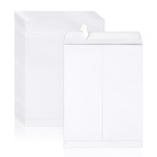 White 9x12 Self Seal Security Envelopes - 24 Pack, Tinted Privacy Flaps